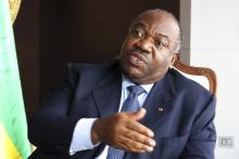 Gabon President Ali Bongo Ondimba speaks during an interview in Libreville, Gabon