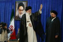 Iran's Supreme Leader Ayatollah Ali Khamenei waves during a ceremony marking the death anniversary of the founder of the Islamic Republic Ayatollah Ruhollah Khomeini, in Tehran, Iran, June 4, 2017. PHOTO BY REUTERS/Leader.ir
