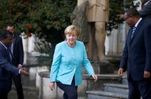 German Chancellor Angela Merkel arrives at the National Palace in Ethiopia's capital Addis Ababa, October 11, 2016. PHOTO BY REUTERS/Tiksa Negeri