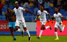 Burkina Faso's Aristide Bance celebrates with his teammates scoring a goal in the African Cup of Nations Quarterfinals during Burkina Faso v Tunisia in Stade de l'Amitie, Libreville, Gabon, January 28, 2017. PHOTO BY REUTERS/Amr Abdallah Dalsh