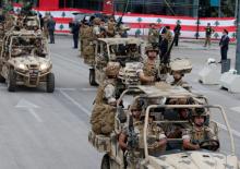 Lebanese army soldiers take part in a military parade to celebrate the 74th anniversary of Lebanon's independence in downtown Beirut, Lebanon, November 22, 2017. PHOTO BY REUTERS/Mohamed Azakir