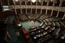 A general view shows Tunisia's Constituent Assembly during a vote over the composition of an election commission to oversee a vote later this year in Tunis