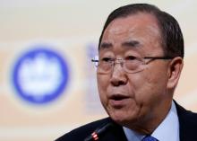 U.N. Secretary-General Ban Ki-moon attends a session of the St. Petersburg International Economic Forum 2016 (SPIEF 2016) in St. Petersburg, Russia, June 16, 2016. PHOTO BY REUTERS/Sergei Karpukhin