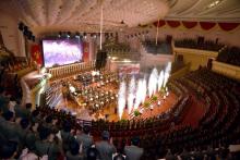 The Central Committee and the Central Military Commission of the Workers' Party of Korea hold a banquet at the Mokran House in celebration of the second successful test-fire of intercontinental ballistic missiles (ICBM) Hwasong-14, in this undated picture by KCNA in Pyongyang on July 30, 2017. PHOTO BY KCNA