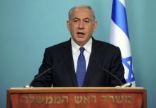 Israeli Prime Minister Benjamin Netanyahu delivers a statement to the media in Jerusalem, April 1, 2015. PHOTO BY REUTERS/Debbie Hill