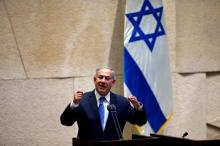 Israeli Prime Minister Benjamin Netanyahu speaks during the opening of the summer session of the Knesset, the Israeli parliament, in Jerusalem, May 23, 2016. PHOTO BY REUTERS/Ronen Zvulun