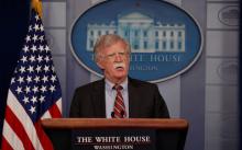 U.S. National Security Advisor John Bolton speaks about election security in the White House press briefing room at the White House in Washington, U.S., August 2, 2018. PHOTO BY REUTERS/Carlos Barria