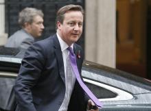 Britain's Prime Minister David Cameron arrives in Downing Street in central London