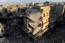 Destroyed and damaged buildings are seen in Sabri, a central Benghazi district, Libya, August 15, 2017. PHOTO BY REUTERS/Esam Omran Al-Fetori