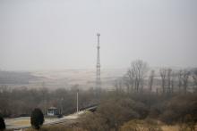 North Korea's surveillance cameras sit on the top of a steel tower to overlook the south, near the truce village of Panmunjom, South Korea, March 30, 2016. PHOTO BY REUTERS/Kim Hong-Ji