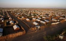 An aerial view shows recently constructed houses at the Kakuma refugee camp in Turkana county, northwest of Nairobi, Kenya, January 31, 2018. REUTERS/Thomas Mukoya