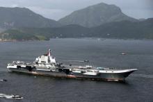 China's aircraft carrier Liaoning sails into Hong Kong, China, July 7, 2017. PHOTO BY REUTERS/Bobby Yip