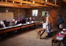 A Woman casts her vote during the national elections at Semonkong, Lesotho, June 3, 2017. PHOTO BY REUTERS/Siphiwe Sibeko