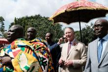 Britain's Prince Charles visits the Manhyia Palace of the Ashanti Kingdom to meet with the Ashanti king Otumfuo Osei Tutu II in Kumasi, Ghana, November 4, 2018. PHOTO BY REUTERS/Francis Kokoroko