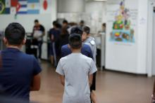 Occupants at Casa Padre, an immigrant shelter for unaccompanied minors, in Brownsville, Texas, U.S., are seen in this photo provided by the U.S. Department of Health and Human Services, June 14, 2018. PHOTO BY REUTERS/ACF/HHS