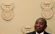 President Cyril Ramaphosa watches as his new cabinet ministers are sworn in Cape Town, South Africa, February 27, 2018. PHOTO BY REUTERS/Sumaya Hisham