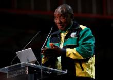 Newly elected president of the African National Congress (ANC) Cyril Ramaphosa makes the closing address at the 54th National Conference of the ruling ANC in Johannesburg, South Africa, December 21, 2017. PHOTO BY REUTERS/Rogan Ward