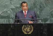 Congo President Denis Sassou Nguesso addresses the 72nd United Nations General Assembly at U.N. headquarters in New York, U.S., September 20, 2017. PHOTO BY REUTERS/Lucas Jackson