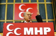Turkey's main opposition Nationalist Movement Party (MHP) leader Devlet Bahceli addresses his party MPs during a meeting at the Turkish parliament in Ankara, Turkey, July 19, 2016. PHOTO BY REUTERS/Umit Bektas