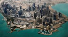 An aerial view of Doha's diplomatic area, March 21, 2013. PHOTO BY REUTERS/Fadi Al-Assaad