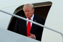 U.S. President Donald Trump arrives at Joint Base Andrews, Maryland, U.S., upon his return to Washington after a weekend at the Trump National Golf Club in Bedminster, New Jersey, July 3, 2017. PHOTO BY REUTERS/Yuri Gripas