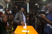 Patriotic Front (PF) Presidential candidate Edgar Lungu casts his ballot at a voting station in John Howard township in Lusaka, January 20, 2015. PHOTO BY REUTERS/Rogan Ward