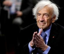 Nobel Peace Laureate Elie Wiesel is seen before participating in a roundtable discussion on "The Meaning of Never Again: Guarding Against a Nuclear Iran" on Capitol Hill in Washington, March 2, 2015. PHOTO BY REUTERS/Gary Cameron