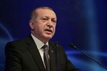 Turkish President Tayyip Erdogan makes a speech during a meeting in Ankara, Turkey, September 13, 2018. PHOTO BY REUTERS/Murat Cetinmuhurdar/Presidential Palace