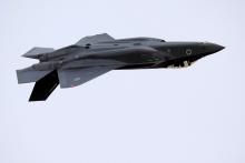 An Israeli Air Force F-35 fighter jet flies during an aerial demonstration at a graduation ceremony for Israeli Air Force pilots at the Hatzerim Airbase in southern Israel, December 27, 2017. PHOTO BY REUTERS/Amir Cohen