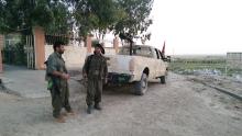 Kurdistan Workers Party (PKK) fighters participate in an intensive security deployment against Islamic State (IS) militants in the town of Makhmur, southwest of the Kurdish city of Arbil