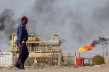 A member from the Oil Police Force is seen at Nahran Umran field norh of Basra, Iraq, September 8, 2017. PHOTO BY REUTERS/Essam Al-Sudani