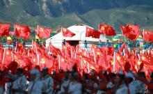 People attend a rehearsal for a celebration to mark the 70th anniversary of the establishment of the Inner Mongolia autonomous region, in Hohhot, Inner Mongolia autonomous region, China, August 6, 2017. PHOTO BY REUTERS/Stringer