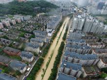 Streets are seen flooded after Typhoon Meranti made landfall on southeastern China, in Fuzhou, Fujian province, China, September 15, 2016. PHOTO BY REUTERS/Stringer
