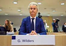 Dutch far-right Party for Freedom (PVV) leader Geert Wilders sits in a courtroom of the courthouse in Schiphol, Netherlands, March 18, 2016. PHOTO BY REUTERS/Michael Kooren