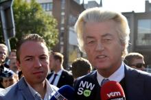 Dutch far-right politician Geert Wilders visits a local market in Antwerp, Belgium, with members of the Flemish right-wing Vlaams Belang party ahead of Belgian local elections, September 2, 2018. PHOTO BY REUTERS/Eric Vidal