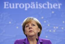 Germany's Chancellor Angela Merkel addresses a news conference during a European Union leaders summit in Brussels