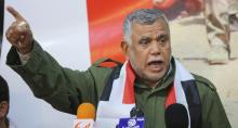 Head of the Badr Organisation Hadi al-Amiri speaks during a news conference on the outskirts of Diyala province, north of Baghdad, February 2, 2015. PHOTO BY REUTERS/Stringer