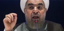 Iran's President Hassan Rouhani replies to a question during a news conference on the sidelines of the 69th United Nations General Assembly at United Nations Headquarters in New York