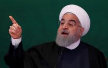 Iranian President Hassan Rouhani speaks during a meeting with Muslim leaders and scholars in Hyderabad, India, February 15, 2018. PHOTO BY REUTERS/Danish Siddiqui