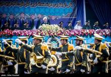 Iranian President Hassan Rouhani attends the National Army Day parade in Tehran, Iran, April 18, 2018. PHOTO BY REUTERS/Tasnim News Agency