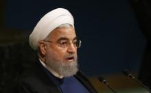 Iranian President Hassan Rouhani addresses the 72nd United Nations General Assembly at U.N. headquarters in New York, U.S., September 20, 2017. PHOTO BY REUTERS/Shannon Stapleton