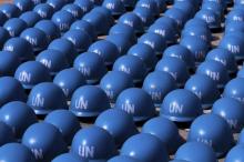 Helmets belonging to soldiers of the Nigerian army are seen as part of preparations for deployment to Mali, at the Nigerian Army peacekeeping centre in Jaji, near Kaduna, January 17, 2013. PHOTO BY REUTERS/Afolabi Sotunde