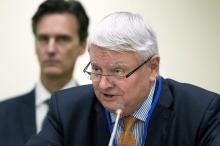 United Nations Under-Secretary-General for Peacekeeping Operations, Herve Ladsous speaks during the High-Level Meeting in Manhattan, New York, October 1, 2015. PHOTO BY REUTERS/Darren Ornitz