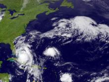 Hurricane Matthew is seen approaching the East Coast of the United States in this image from NOAA's GOES-East satellite, October 6, 2016. PHOTO BY REUTERS/NOAA