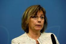 Swedish Minister for International Development Cooperation and Deputy Prime Minister Isabella Lovin speaks to the media during a news conference in Stockholm, Sweden, July 2, 2016. PHOTO BY REUTERS/TT News Agency/Johan Jeppsson