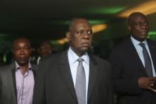 Confederation of African Football (CAF) President Issa Hayatou (C) arrives for the 2013 CAF Awards in Lagos, January 9, 2014. PHOTO BY REUTERS/Akintunde Akinleye