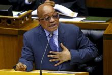President Jacob Zuma answers questions at Parliament in Cape Town, South Africa, March 17, 2016. PHOTO BY REUTERS/Mike Hutchings
