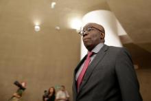 Joaquim Barbosa, former minister of the supreme court of Brazil, is seen on arrival during a session where Brazil's electoral court will take up 2014 case that could unseat President Michel Temer, in Brasilia, Brazil, June 8, 2017. PHOTO BY REUTERS/Ueslei Marcelino