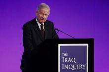 Sir John Chilcot presents The Iraq Inquiry Report at the Queen Elizabeth II Centre in Westminster, London, Britain, July 6, 2016. PHOTO BY REUTERS/Jeff J Mitchell