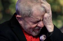 Former Brazilian President Luiz Inacio Lula da Silva, gestures during opening ceremony of the national congress of the Workers' Party in Brasilia, Brazil, June 1, 2017. PHOTO BY REUTERS/Ueslei Marcelino